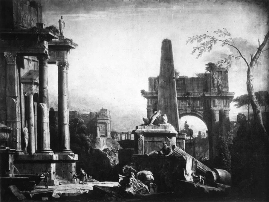 Veduta classica con rovine - Ginevra